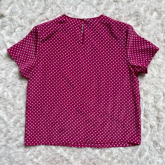 Vintage 90s Hana Sung Pink and White Polka Dot Top - Picture 10 of 13
